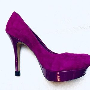 Suede Berry Platform Heels 4.5 inches